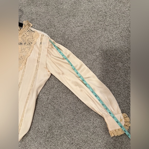 Vintage RALPH LAUREN Blue Label Lace Long Sleeve Blouse Size 6 - Picture 14 of 14